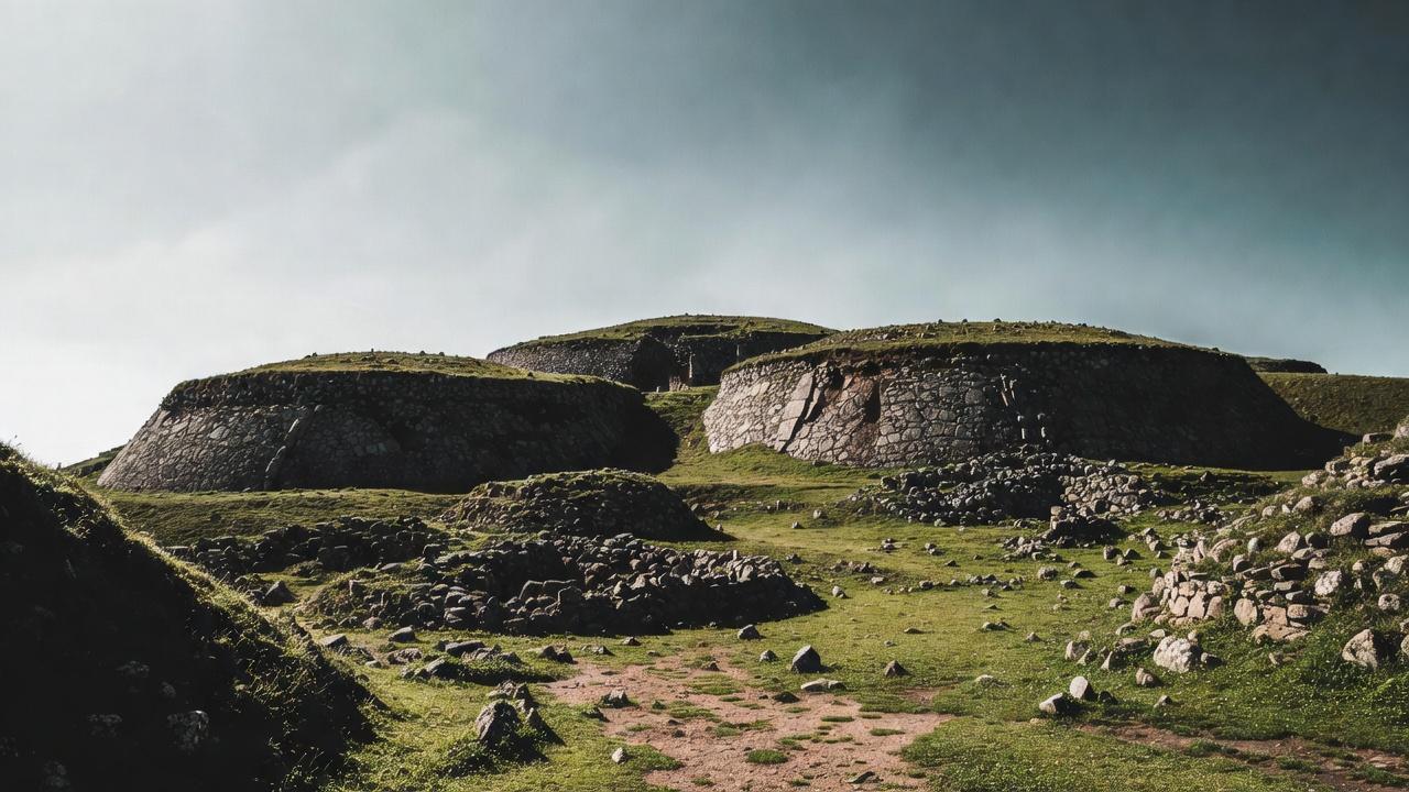 Archaeological ruins and stepped pyramids at Guachimontones near Guadalajara