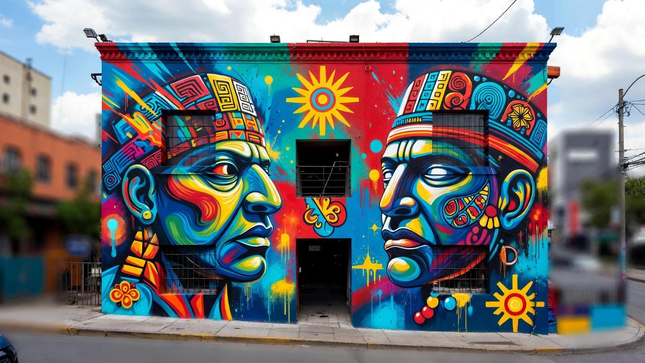 Street art and murals on Colonia Americana walls in Guadalajara