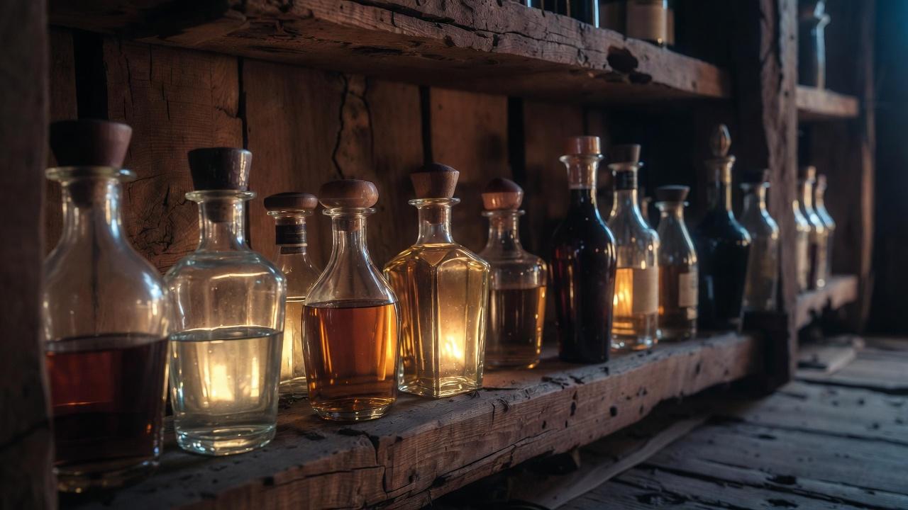 Tequila and raicilla bottles lined up at a Guadalajara cantina bar