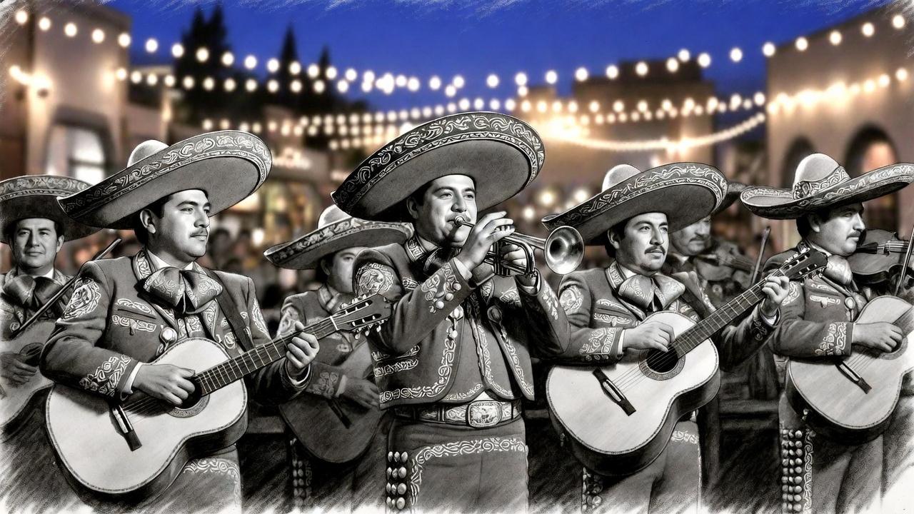 Mariachi musicians in traditional charro outfits performing in a Guadalajara plaza
